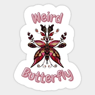 Enigmatic Wings ., Floral Butterfly Illusion Sticker